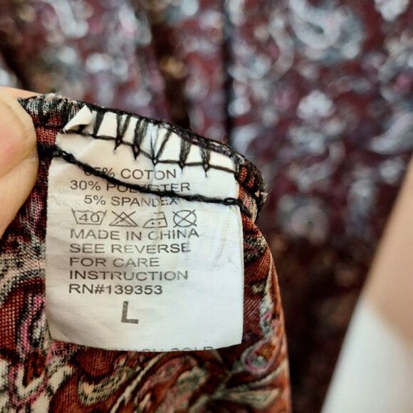 ACE Fashion Size L Maxi Boho Dress Bead Embellished 3/4 Sleeve Paisley V Neck - Picture 9 of 10